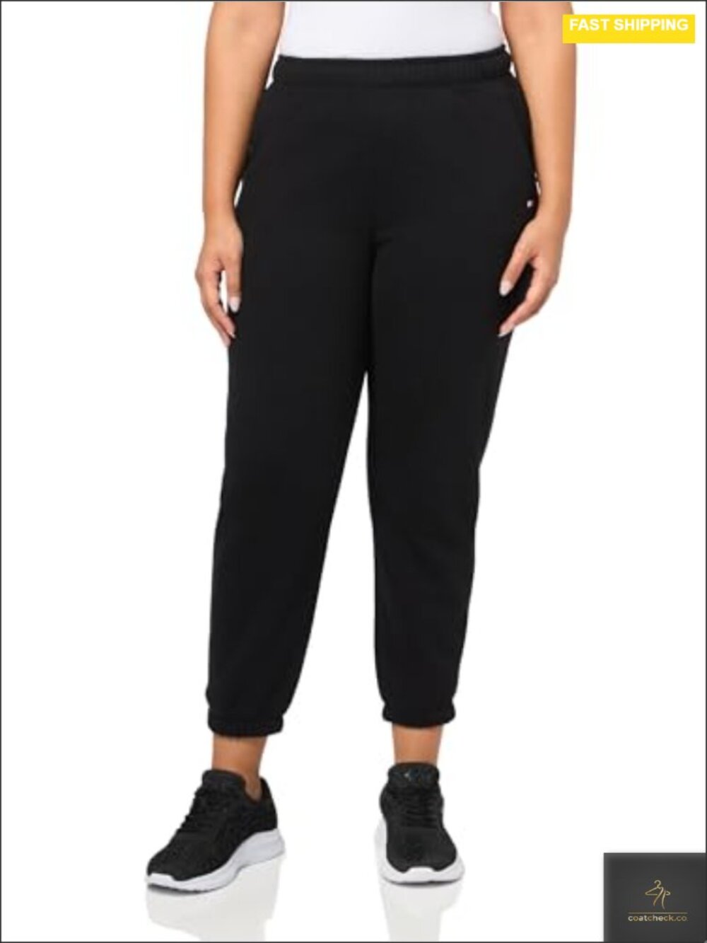 Embroidered Flag Fleece Jogger Pants with Pockets